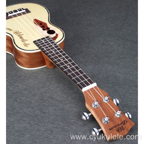 Custom lettering rosewood ukulele